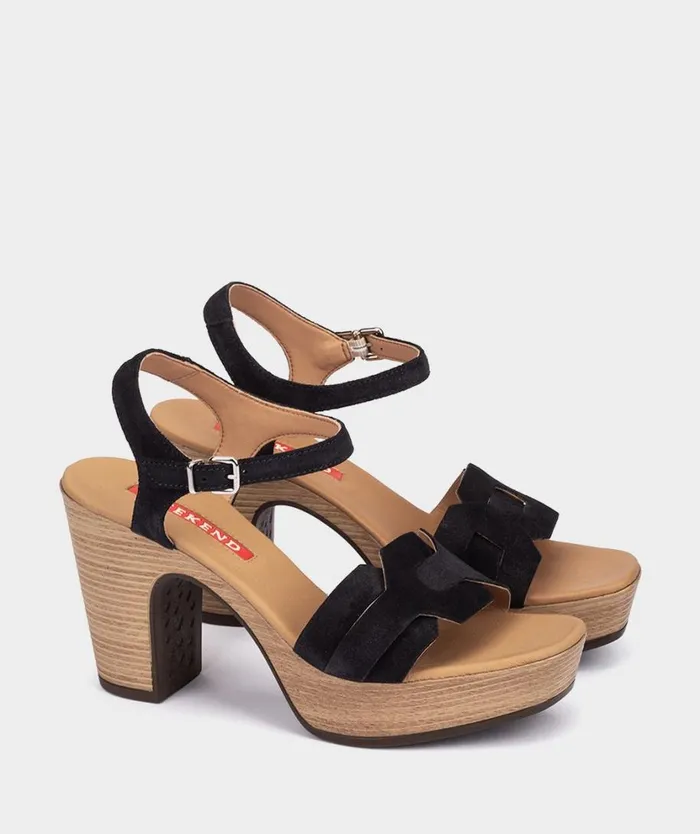 Pedro Miralles Heeled Sandals PISA Velour Navy 8211 Woman Pedro Miralles Heeled Sandals PISA Velour Navy 8211 Woman