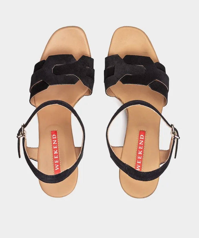 Pedro Miralles Heeled Sandals PISA Velour Navy 8211 Woman Pedro Miralles Heeled Sandals PISA Velour Navy 8211 Woman