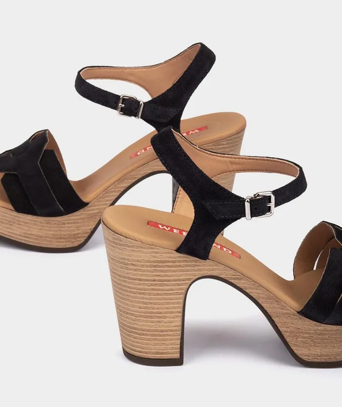 Pedro Miralles Heeled Sandals PISA Velour Navy 8211 Woman Pedro Miralles Heeled Sandals PISA Velour Navy 8211 Woman