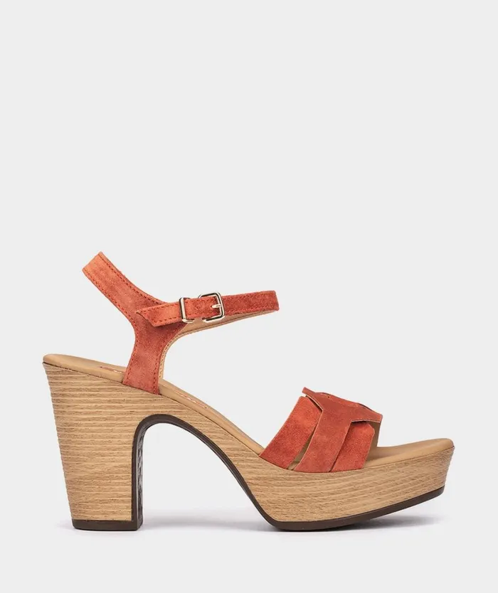 Pedro Miralles Heeled Sandals PISA Velour Rost 8211 Woman