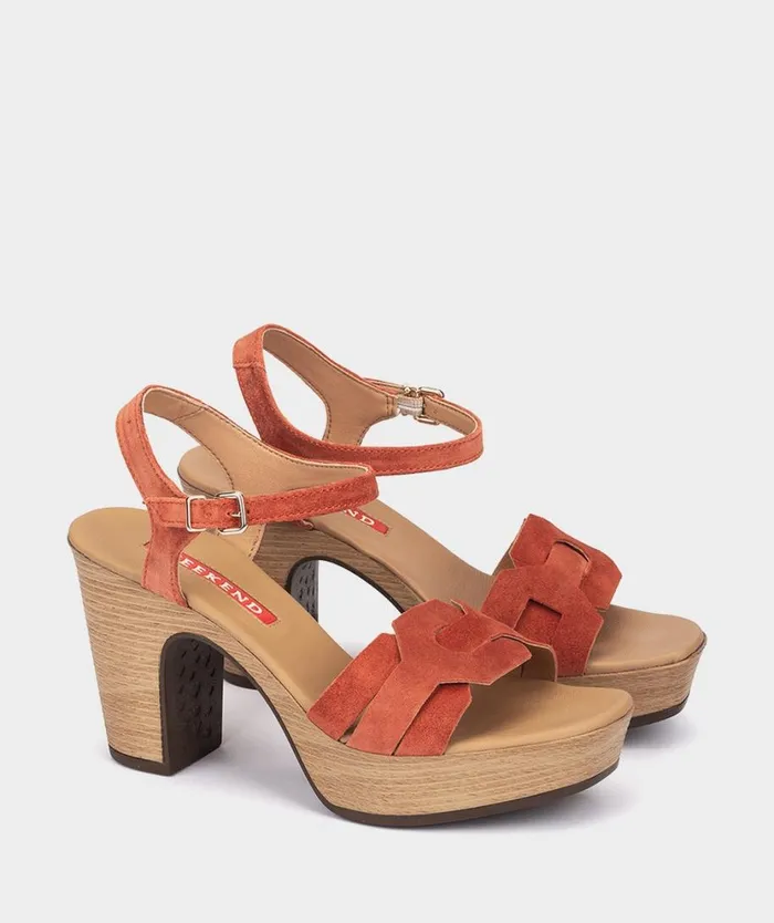 Pedro Miralles Heeled Sandals PISA Velour Rost 8211 Woman Pedro Miralles Heeled Sandals PISA Velour Rost 8211 Woman
