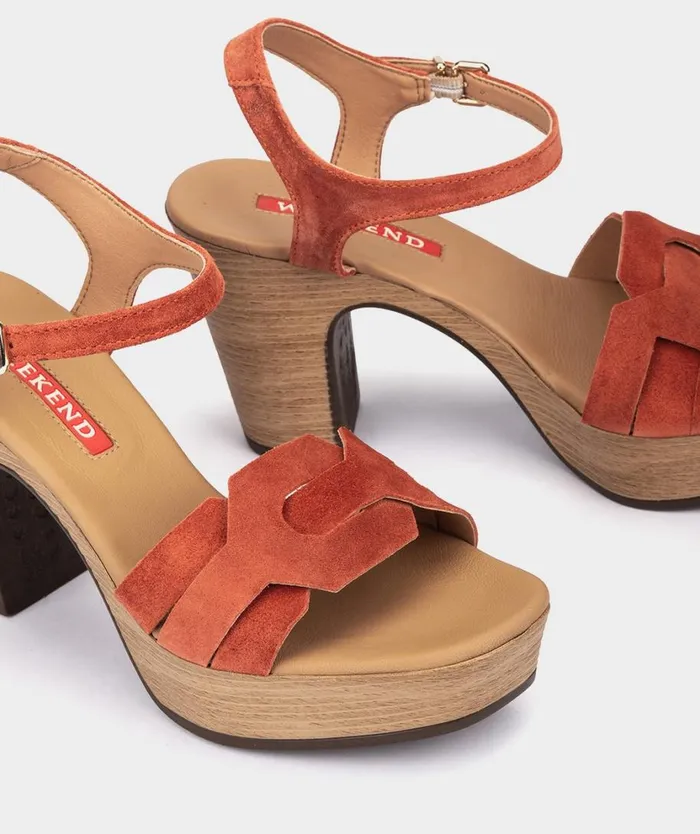 Pedro Miralles Heeled Sandals PISA Velour Rost 8211 Woman Pedro Miralles Heeled Sandals PISA Velour Rost 8211 Woman