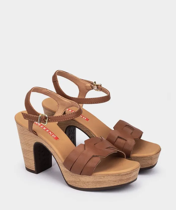 Pedro Miralles Heeled Sandals PISA Vitello Tabaco 8211 Woman Pedro Miralles Heeled Sandals PISA Vitello Tabaco 8211 Woman