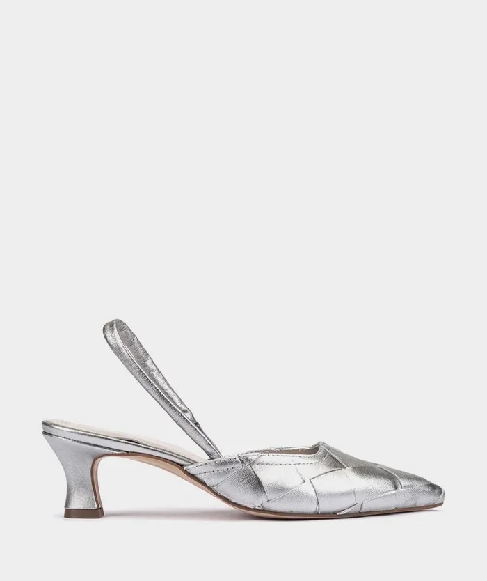 Pedro Miralles Heeled Sandals PLASENIA Napa Metal Acero 8211 Woman