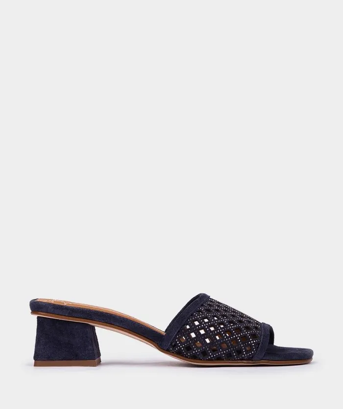 Pedro Miralles Heeled Sandals PORTOFINO Velour Jeans 8211 Woman
