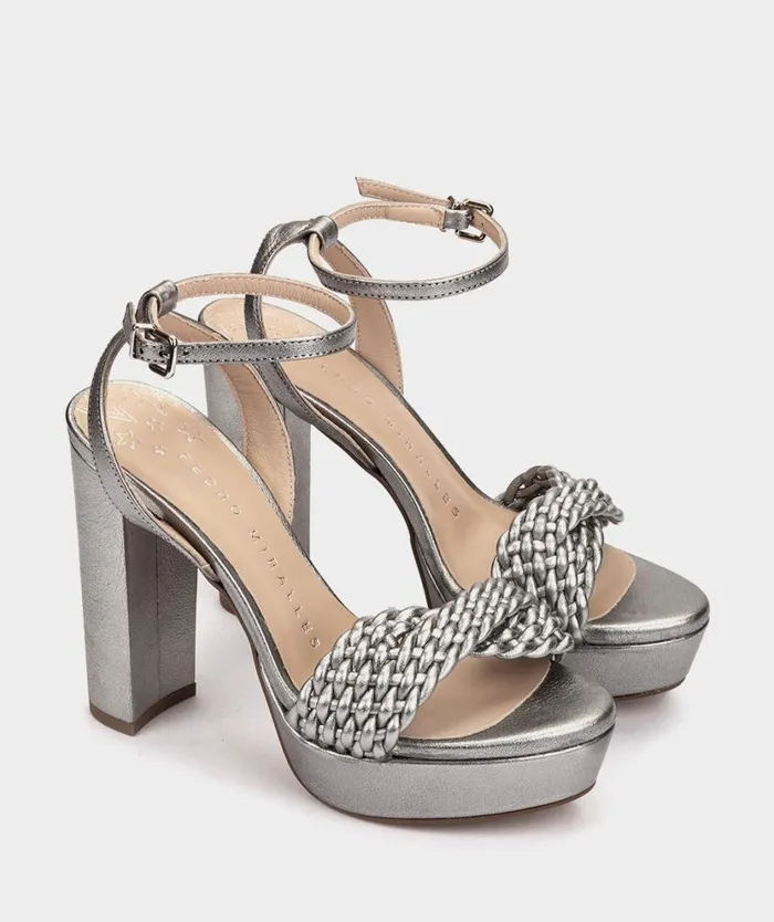 Pedro Miralles Heeled Sandals QUEBEC Napa Metal Acero 8211 Woman Pedro Miralles Heeled Sandals QUEBEC Napa Metal Acero 8211 Woman