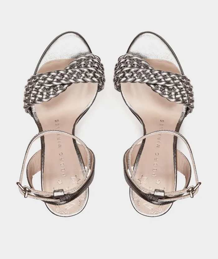 Pedro Miralles Heeled Sandals QUEBEC Napa Metal Acero 8211 Woman Pedro Miralles Heeled Sandals QUEBEC Napa Metal Acero 8211 Woman