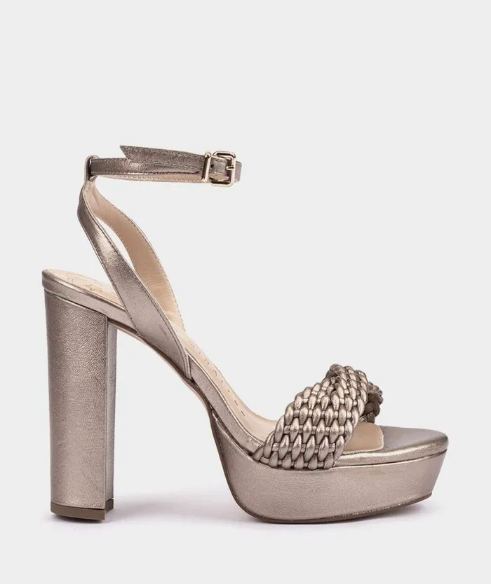 Pedro Miralles Heeled Sandals QUEBEC Napa Metal Humo 8211 Woman