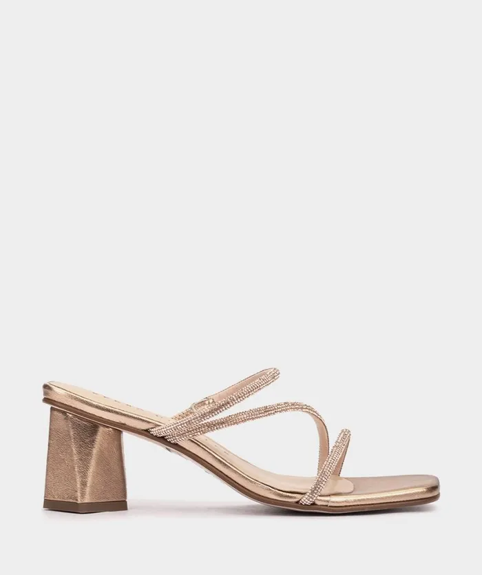 Pedro Miralles Heeled Sandals RIAD Glitter Oro Rosa 8211 Woman