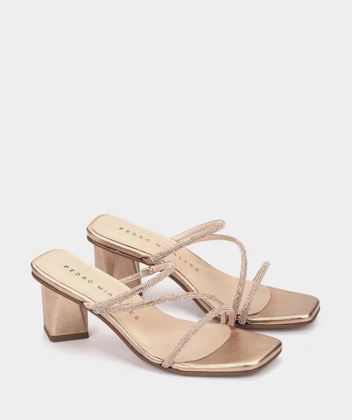 Pedro Miralles Heeled Sandals RIAD Glitter Oro Rosa 8211 Woman Pedro Miralles Heeled Sandals RIAD Glitter Oro Rosa 8211 Woman