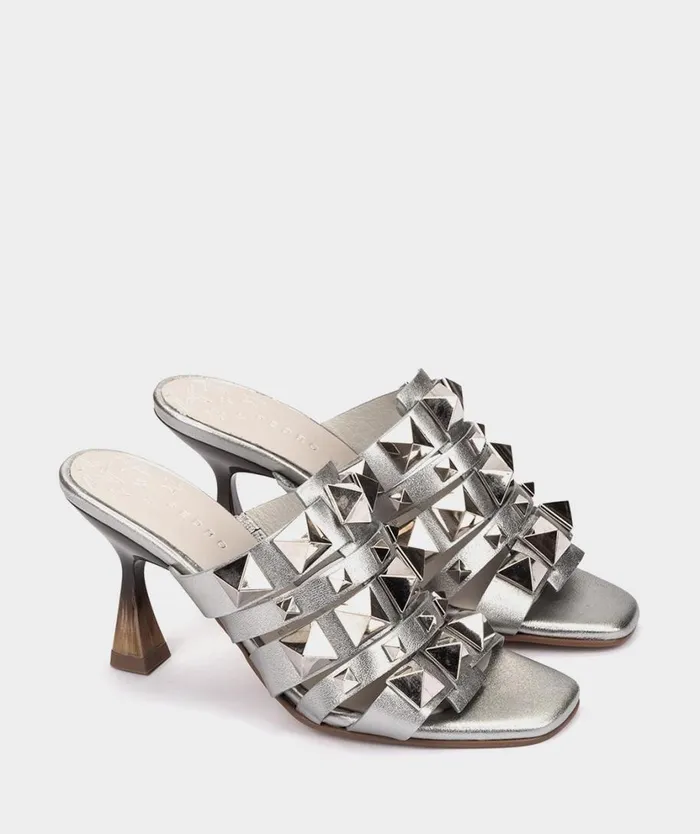 Pedro Miralles Heeled Sandals RIENNE Napa Metal Acero 8211 Woman Pedro Miralles Heeled Sandals RIENNE Napa Metal Acero 8211 Woman