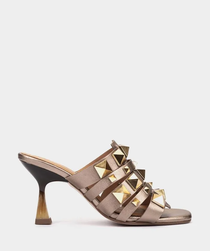 Pedro Miralles Heeled Sandals RIENNE Napa Metal Humo 8211 Woman
