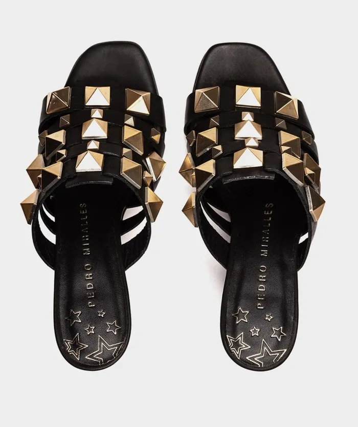 Pedro Miralles Heeled Sandals RIENNE Vitello Negro 8211 Woman