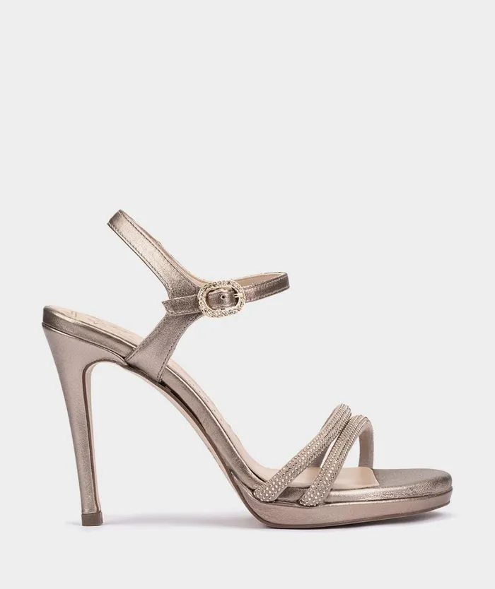 Pedro Miralles Heeled Sandals RIVEIRA Napa Metal Humo 8211 Woman