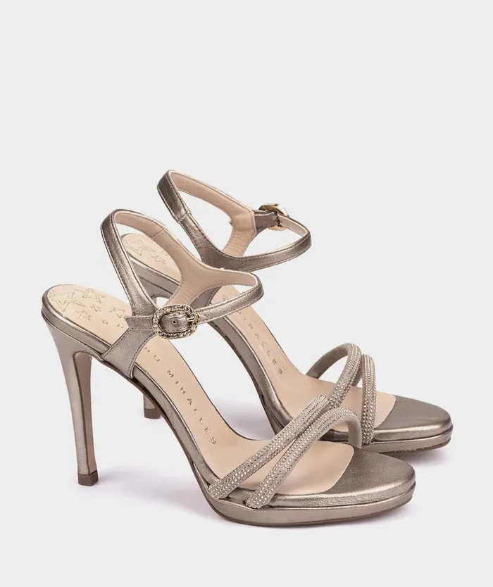 Pedro Miralles Heeled Sandals RIVEIRA Napa Metal Humo 8211 Woman Pedro Miralles Heeled Sandals RIVEIRA Napa Metal Humo 8211 Woman