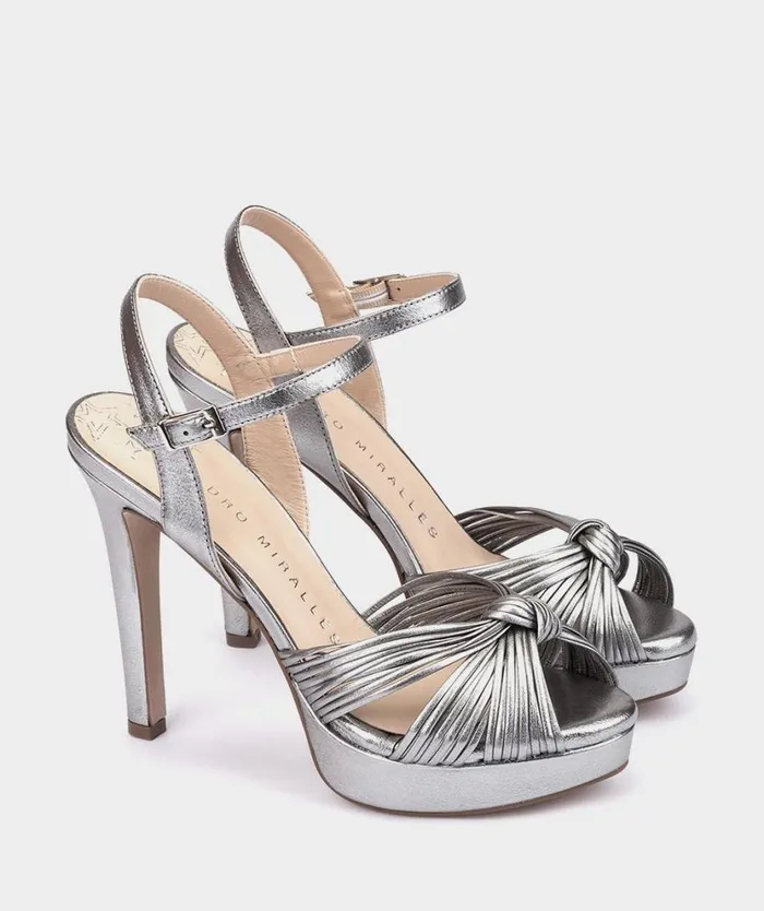 Pedro Miralles Heeled Sandals SAMOA Napa Metal Acero 8211 Woman Pedro Miralles Heeled Sandals SAMOA Napa Metal Acero 8211 Woman