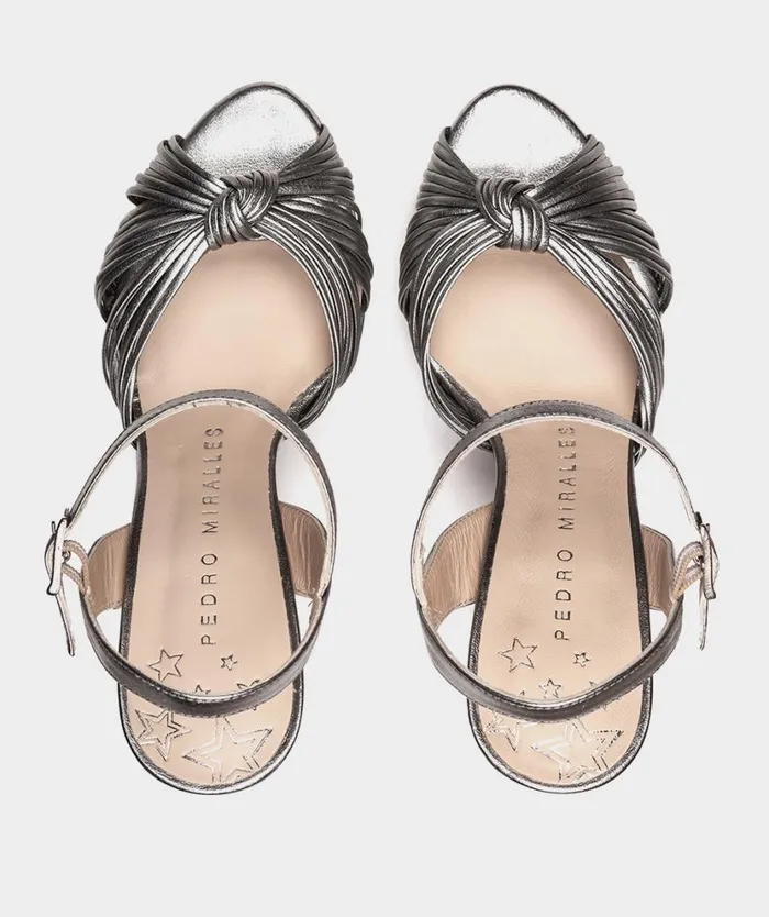 Pedro Miralles Heeled Sandals SAMOA Napa Metal Acero 8211 Woman Pedro Miralles Heeled Sandals SAMOA Napa Metal Acero 8211 Woman
