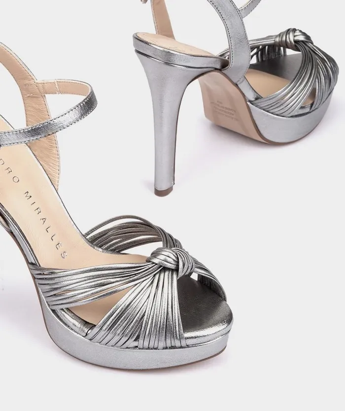 Pedro Miralles Heeled Sandals SAMOA Napa Metal Acero 8211 Woman Pedro Miralles Heeled Sandals SAMOA Napa Metal Acero 8211 Woman