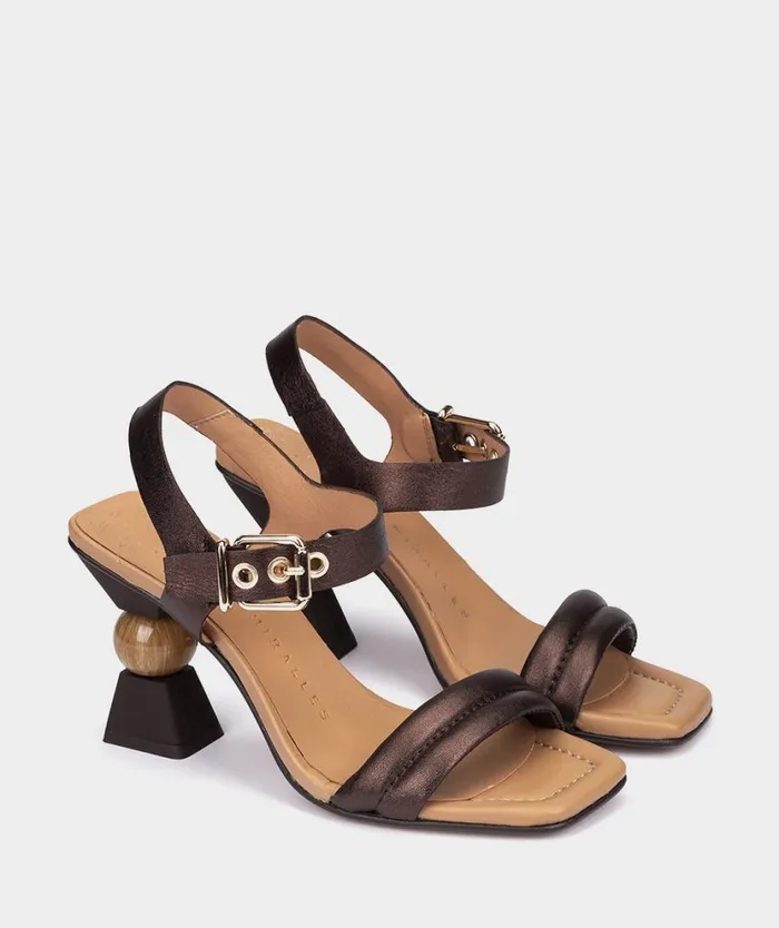 Pedro Miralles Heeled Sandals SEATTLE Napa Metal Marron 8211 Woman Pedro Miralles Heeled Sandals SEATTLE Napa Metal Marron 8211 Woman