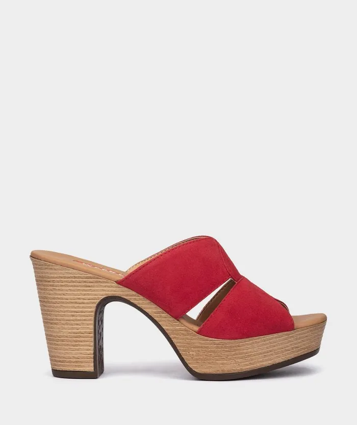 Pedro Miralles Heeled Sandals SIDERNO Amalfi Rojo 8211 Woman