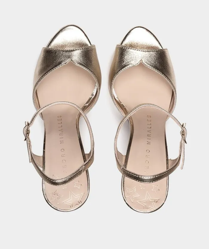 Pedro Miralles Heeled Sandals SIENNA Napa Metal Platino 8211 Woman Pedro Miralles Heeled Sandals SIENNA Napa Metal Platino 8211 Woman