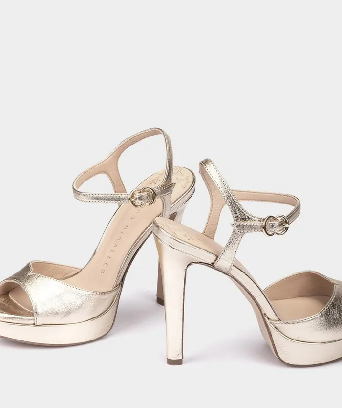 Pedro Miralles Heeled Sandals SIENNA Napa Metal Platino 8211 Woman Pedro Miralles Heeled Sandals SIENNA Napa Metal Platino 8211 Woman