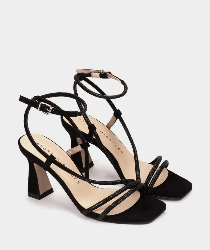 Pedro Miralles Heeled Sandals TOULOUSE Gliter Negro 8211 Woman Pedro Miralles Heeled Sandals TOULOUSE Gliter Negro 8211 Woman
