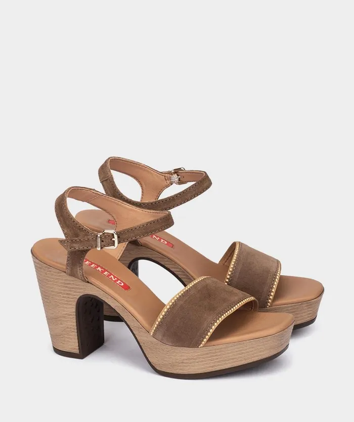 Pedro Miralles Heeled Sandals TREVI Velour Cuoio 8211 Woman Pedro Miralles Heeled Sandals TREVI Velour Cuoio 8211 Woman