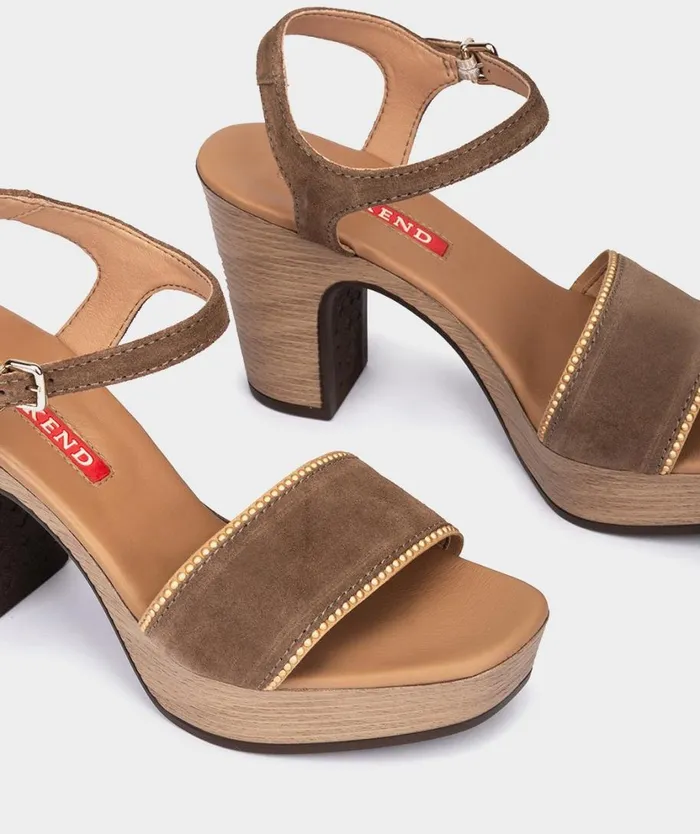 Pedro Miralles Heeled Sandals TREVI Velour Cuoio 8211 Woman Pedro Miralles Heeled Sandals TREVI Velour Cuoio 8211 Woman