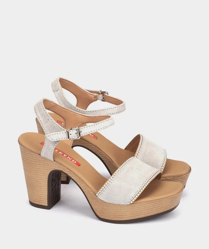 Pedro Miralles Heeled Sandals TREVI Velour Iceberg 8211 Woman Pedro Miralles Heeled Sandals TREVI Velour Iceberg 8211 Woman