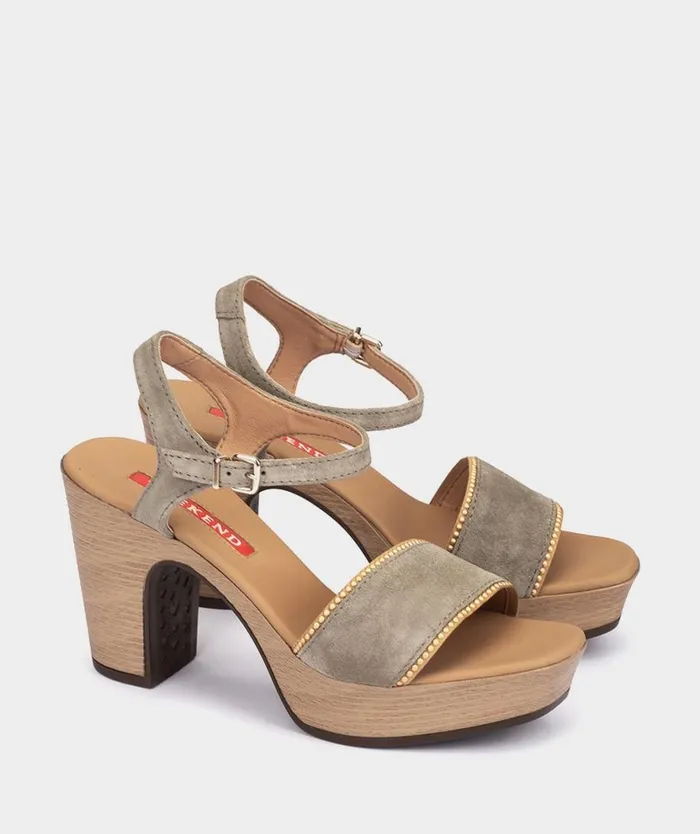 Pedro Miralles Heeled Sandals TREVI Velour Salvia 8211 Woman Pedro Miralles Heeled Sandals TREVI Velour Salvia 8211 Woman