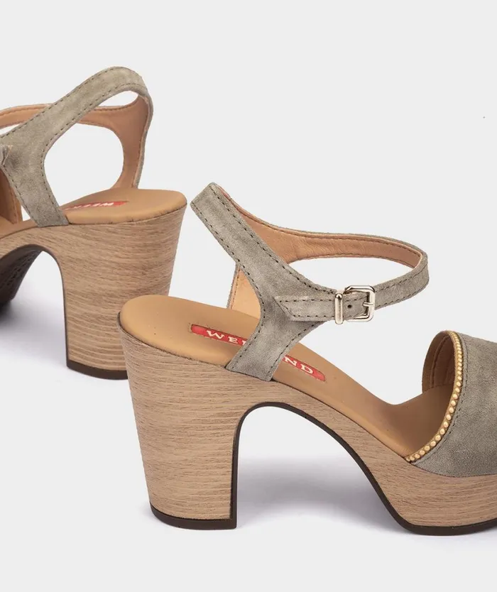 Pedro Miralles Heeled Sandals TREVI Velour Salvia 8211 Woman Pedro Miralles Heeled Sandals TREVI Velour Salvia 8211 Woman
