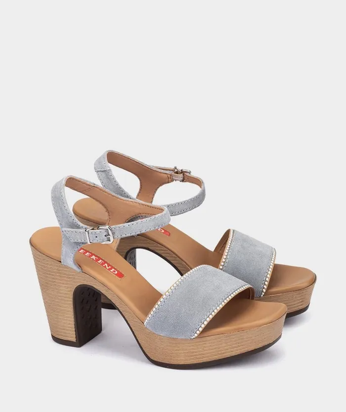 Pedro Miralles Heeled Sandals TREVI Velour Sky 8211 Woman Pedro Miralles Heeled Sandals TREVI Velour Sky 8211 Woman