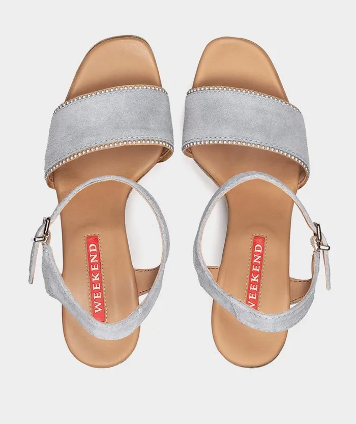 Pedro Miralles Heeled Sandals TREVI Velour Sky 8211 Woman Pedro Miralles Heeled Sandals TREVI Velour Sky 8211 Woman
