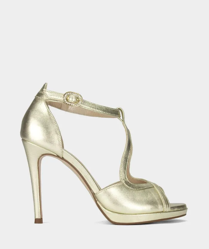 Pedro Miralles Heeled Sandals TRINIDAD Napa Metal Platino 8211 Woman