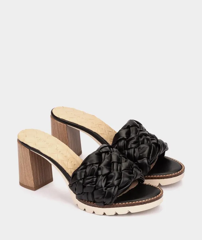 Pedro Miralles Heeled Sandals TURN Trenza Negro 8211 Woman Pedro Miralles Heeled Sandals TURN Trenza Negro 8211 Woman