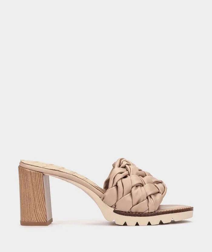 Pedro Miralles Heeled Sandals TURN Trenza Taupe 8211 Woman