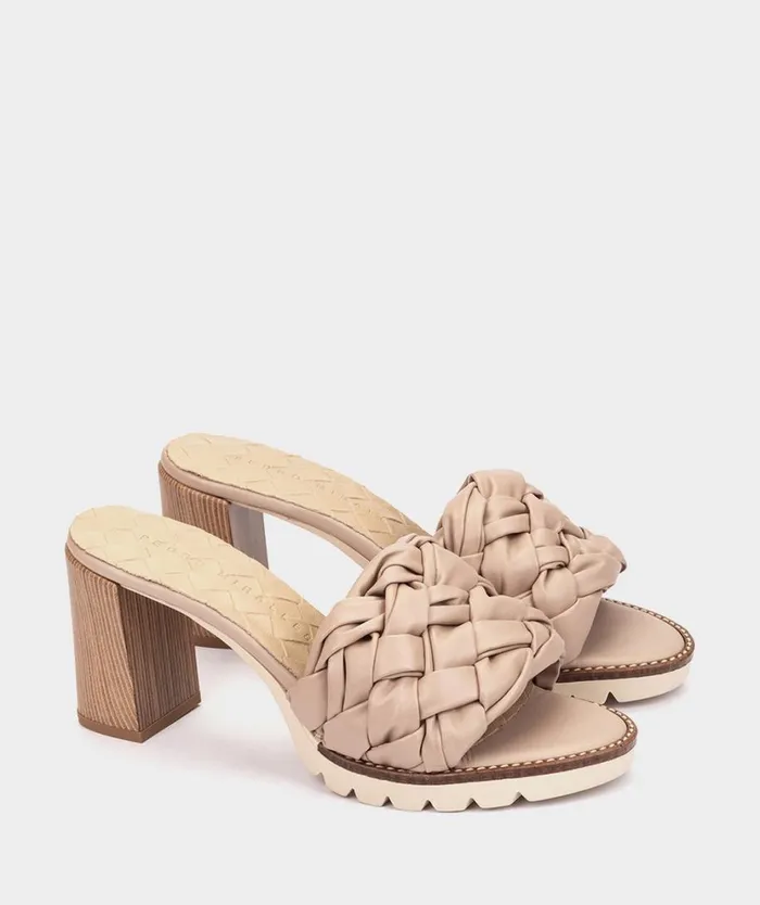 Pedro Miralles Heeled Sandals TURN Trenza Taupe 8211 Woman Pedro Miralles Heeled Sandals TURN Trenza Taupe 8211 Woman
