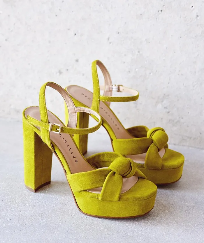 Pedro Miralles Heeled Sandals VERSALLES Ante Lime 8211 Woman