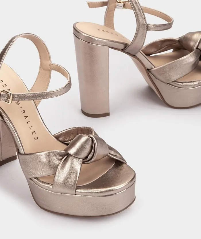 Pedro Miralles Heeled Sandals VERSALLES Napa Metal Humo 8211 Woman Pedro Miralles Heeled Sandals VERSALLES Napa Metal Humo 8211 Woman
