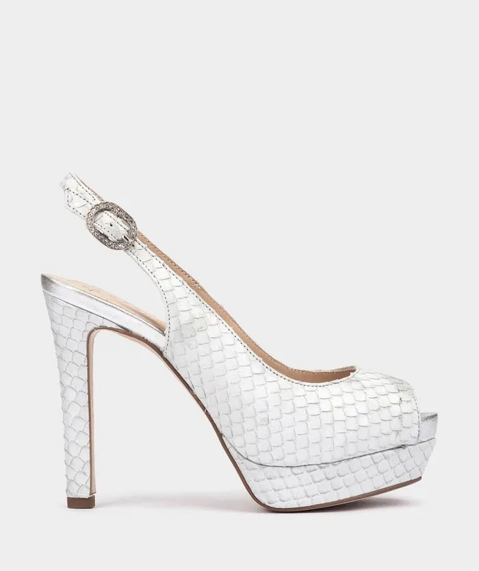 Pedro Miralles Heeled Sandals VICENZA Lily Cobra Plata 8211 Woman