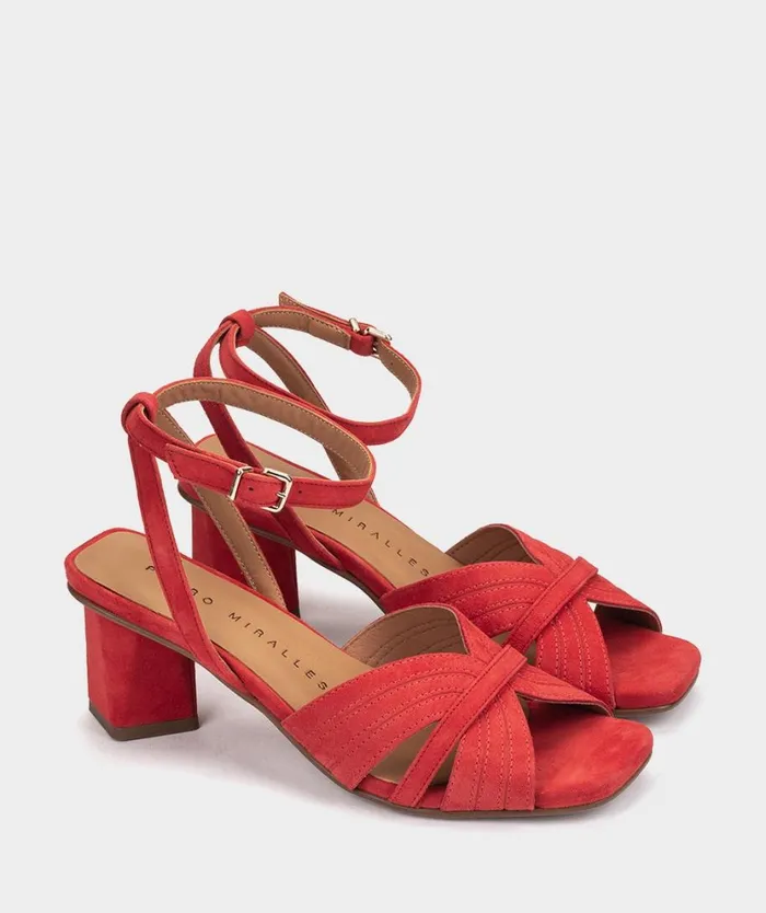 Pedro Miralles Heeled Sandals VIENA Ante Rojo 8211 Woman Pedro Miralles Heeled Sandals VIENA Ante Rojo 8211 Woman