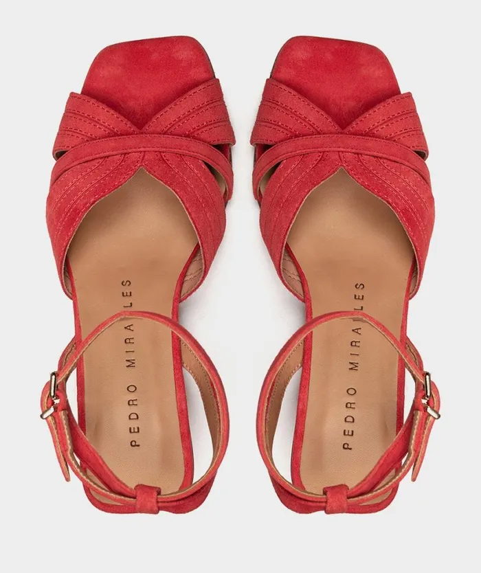 Pedro Miralles Heeled Sandals VIENA Ante Rojo 8211 Woman Pedro Miralles Heeled Sandals VIENA Ante Rojo 8211 Woman