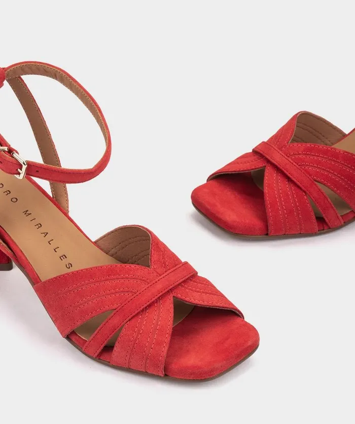Pedro Miralles Heeled Sandals VIENA Ante Rojo 8211 Woman Pedro Miralles Heeled Sandals VIENA Ante Rojo 8211 Woman