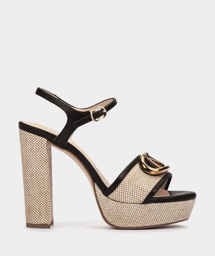 Pedro Miralles Heeled Sandals VOLTERRA Vitello Negro 8211 Woman