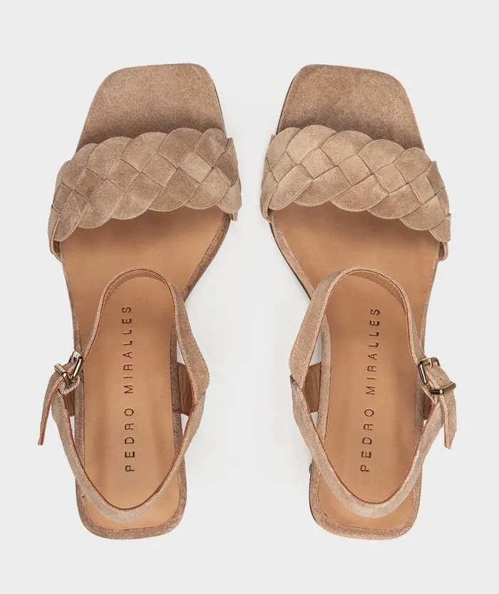Pedro Miralles Heeled Sandals ZANZIBAR Baby Silk Chameau 8211 Woman Pedro Miralles Heeled Sandals ZANZIBAR Baby Silk Chameau 8211 Woman