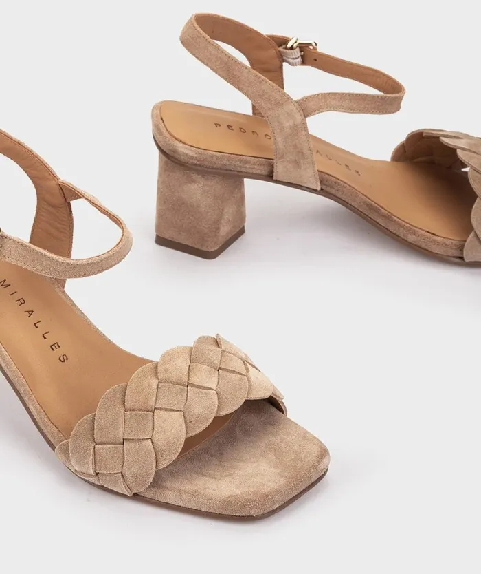 Pedro Miralles Heeled Sandals ZANZIBAR Baby Silk Chameau 8211 Woman Pedro Miralles Heeled Sandals ZANZIBAR Baby Silk Chameau 8211 Woman