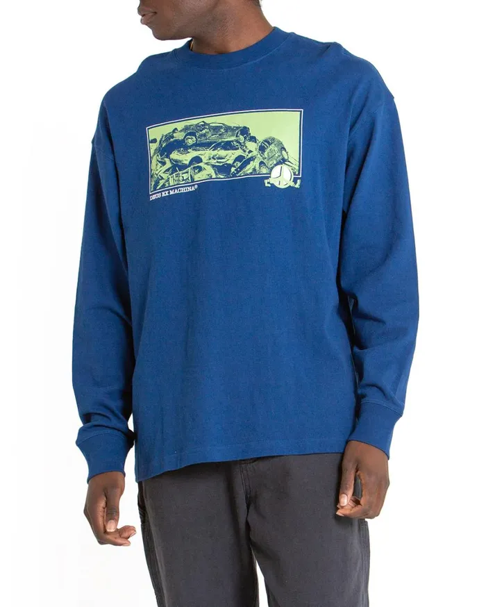 Piece Of Scrap Long Sleeve Tee 8211 Blue Men Deus Ex Machina Tees