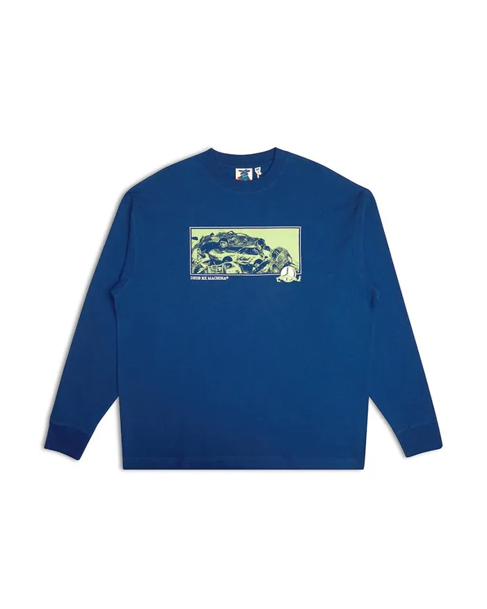 Piece Of Scrap Long Sleeve Tee 8211 Blue Men Deus Ex Machina Tees Piece Of Scrap Long Sleeve Tee 8211 Blue Men Deus Ex Machina Tees