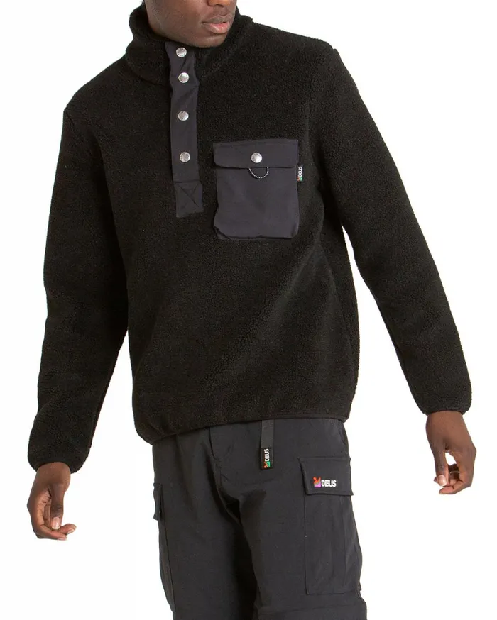 Reimis Pullover Fleece 8211 Black Men Deus Ex Machina Hoodies and Sweaters